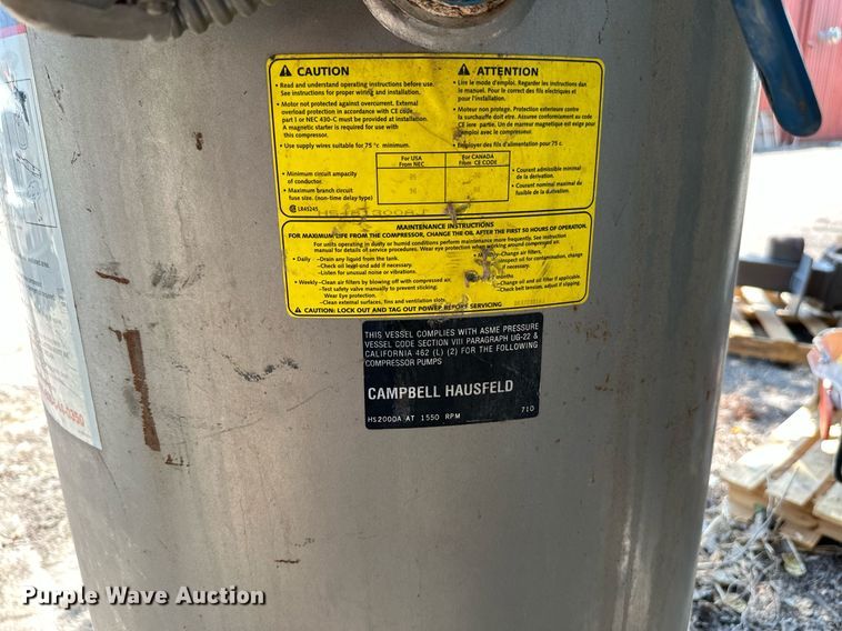 image for item NF9248 Campbell Hausfeld  air compressor