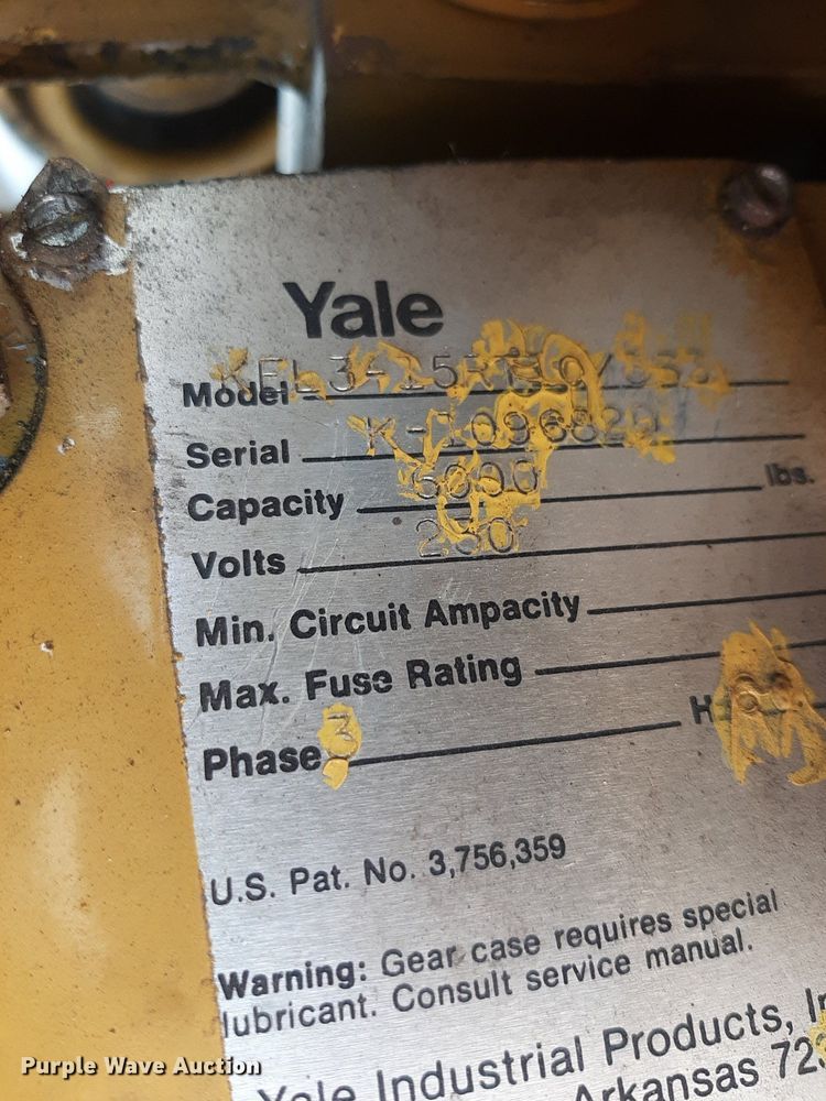 image for item NF9252 Yale KL3415R  chain hoist