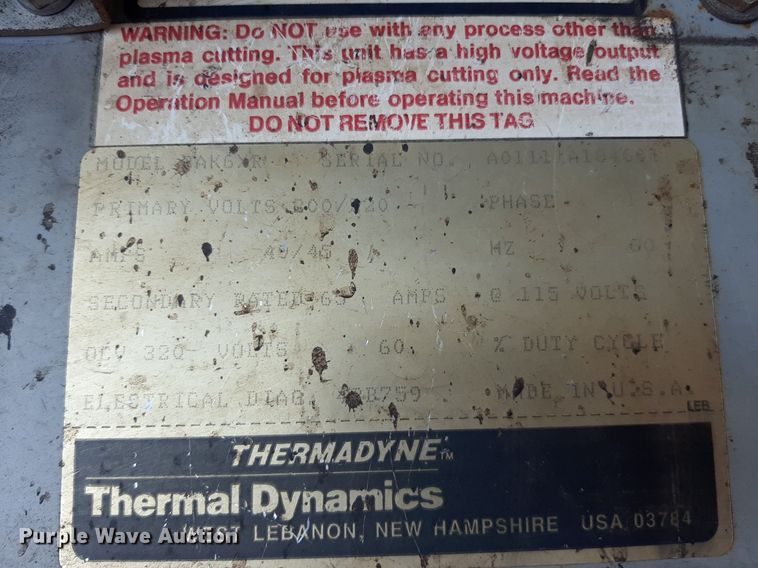 image for item NF9253 1991 Thermal Arc PAK 5XR  plasma cutter