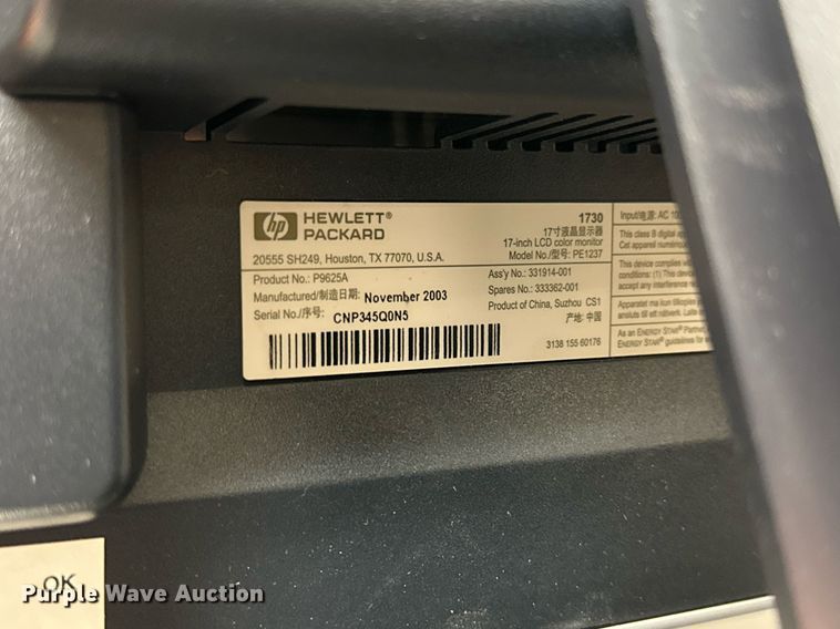 image for item NP9488 (10) HP monitors