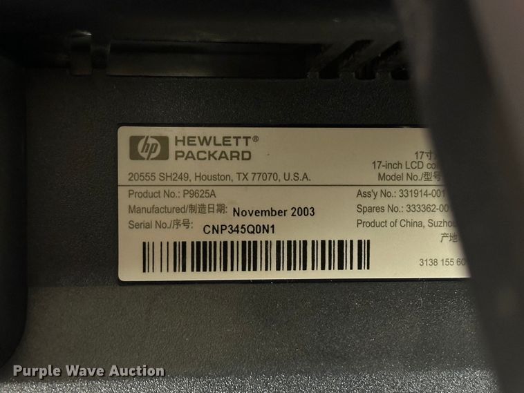 image for item NP9488 (10) HP monitors