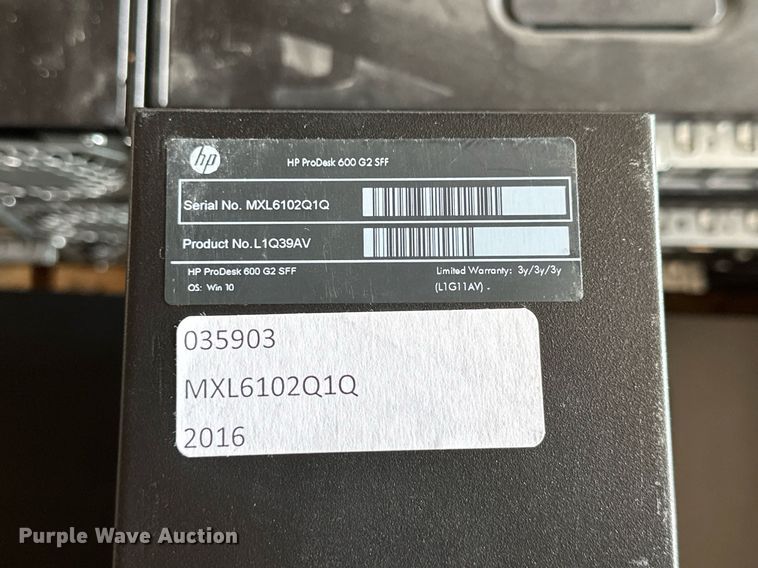 image for item NP9500 (20) HP Prodesk 600 G2 SFF CPUs