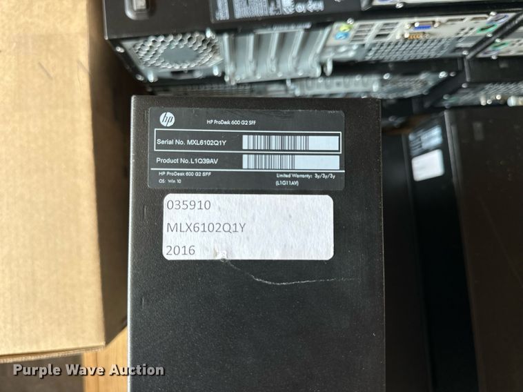 image for item NP9500 (20) HP Prodesk 600 G2 SFF CPUs