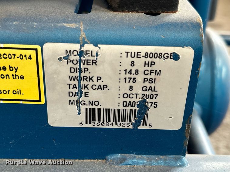 image for item NP9513 2007 Puma TUE-8008GE  air compressor