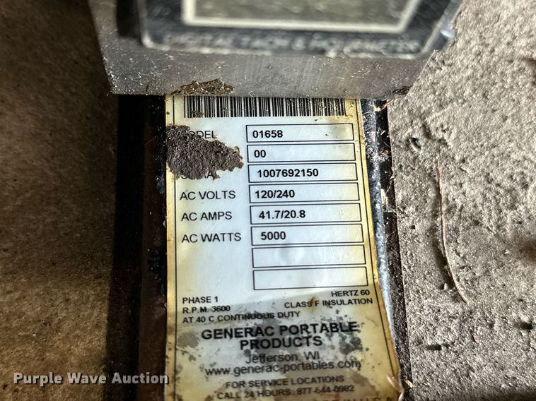 image for item NV9277 Generac 1658  generator