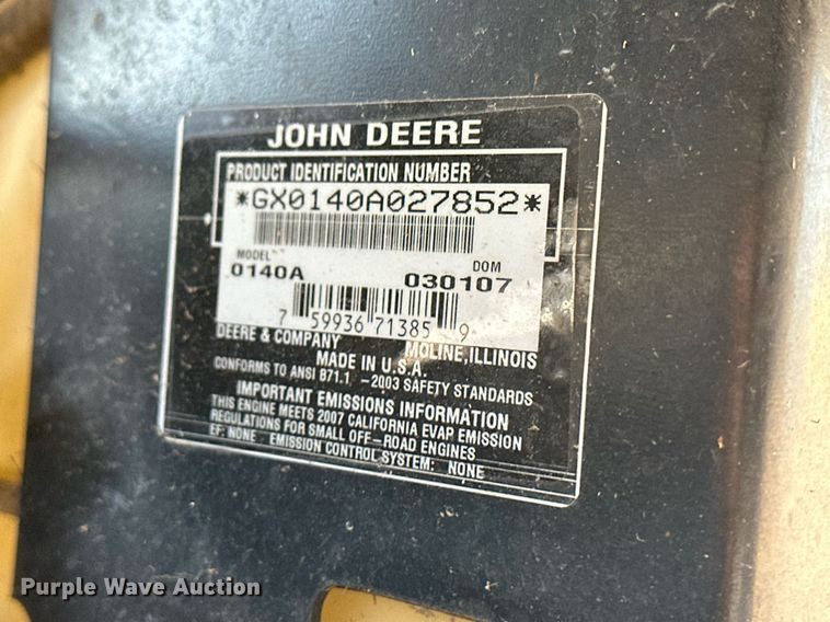 image for item OC9450 2007 John Deere LA140  lawn mower