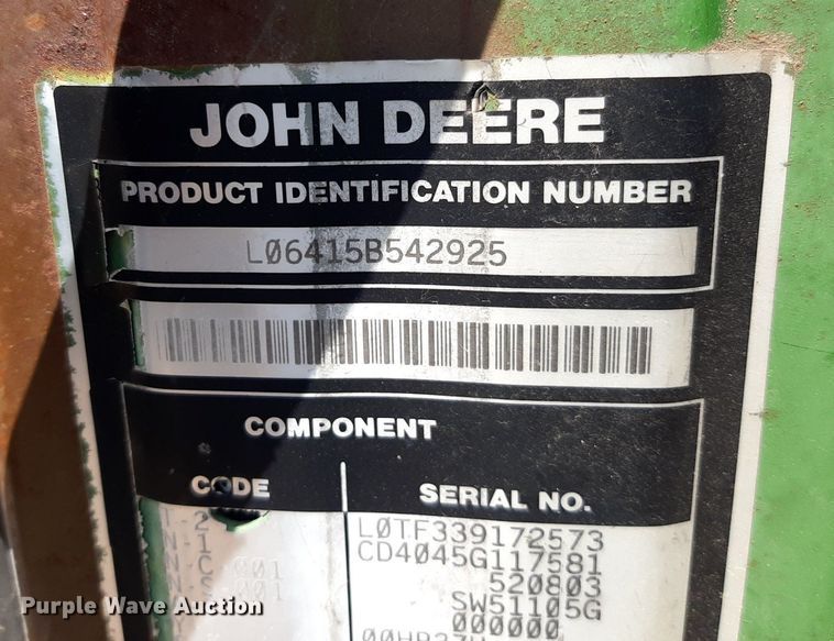 image for item OF9420 2007 John Deere 6415  tractor