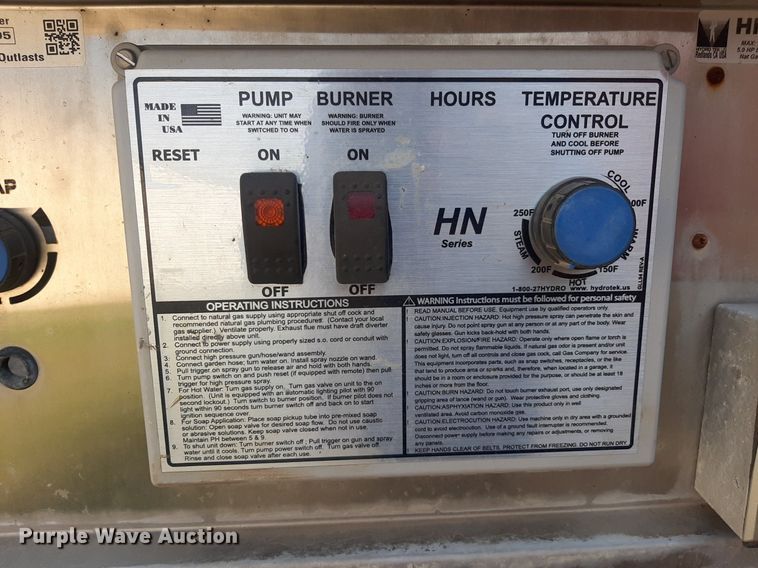 image for item OF9427 2015 Hydro Tek HN20004E2G  hot pressure washer