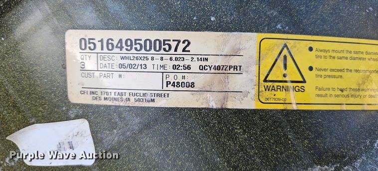 image for item DP2424 (2) John Deere S series combine wheels