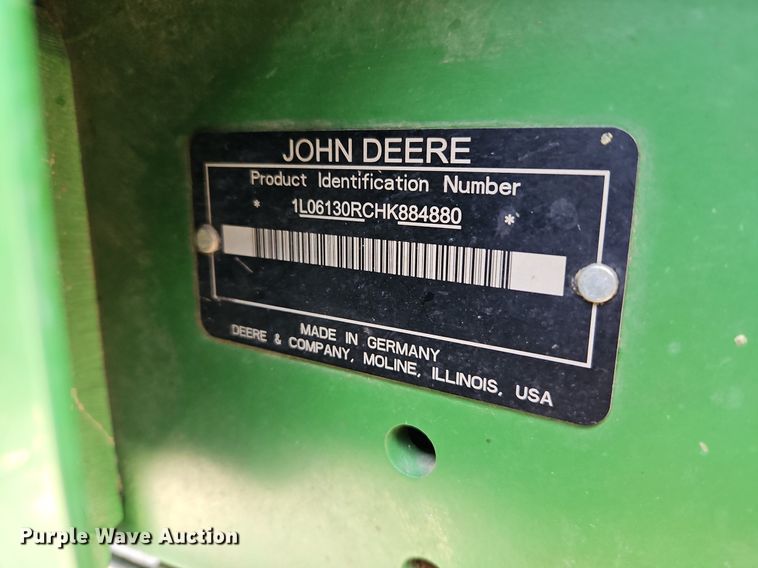 image for item DP2428 2017 John Deere 6130R  MFWD tractor