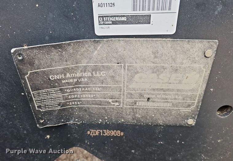 image for item DQ1148 2013 Case IH 550 Quadtrac  4WD tractor