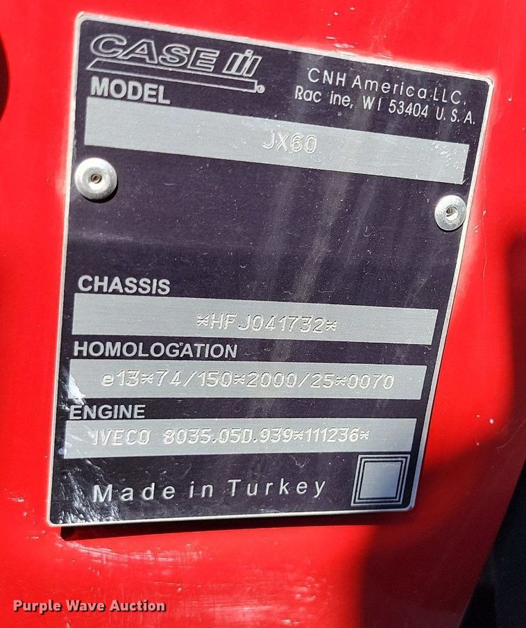 image for item JE9530 2007 Case IH JX60  tractor