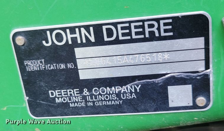 image for item KS9156 2006 John Deere 6415  MFWD tractor