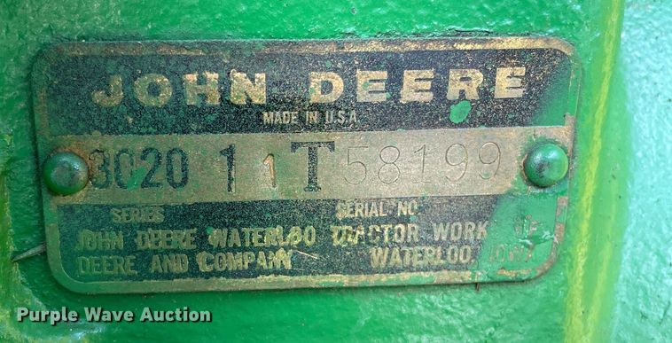 image for item NX9760 1964 John Deere 3020 tractor