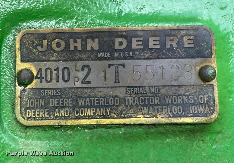 image for item NX9761 1963 John Deere 4010 tractor