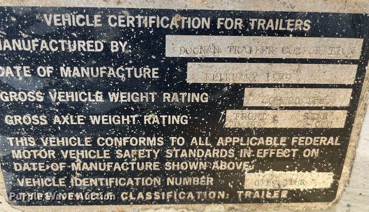 image for item NX9794 1979 Doonan  pup grain trailer