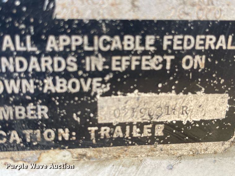 image for item NX9794 1979 Doonan  pup grain trailer