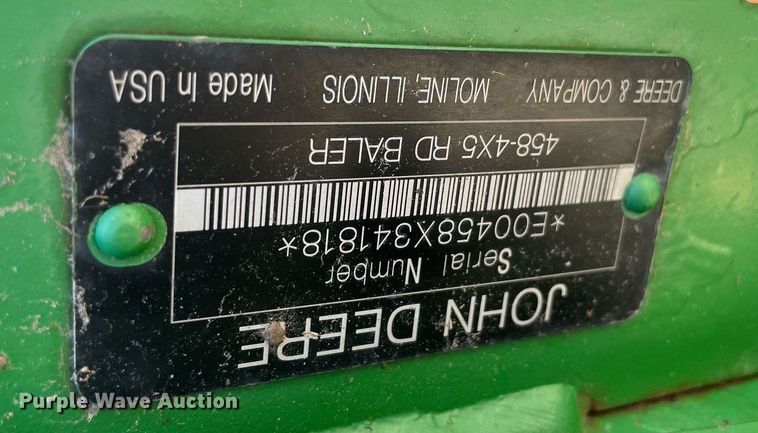 image for item NY9819 2008 John Deere 458  round baler