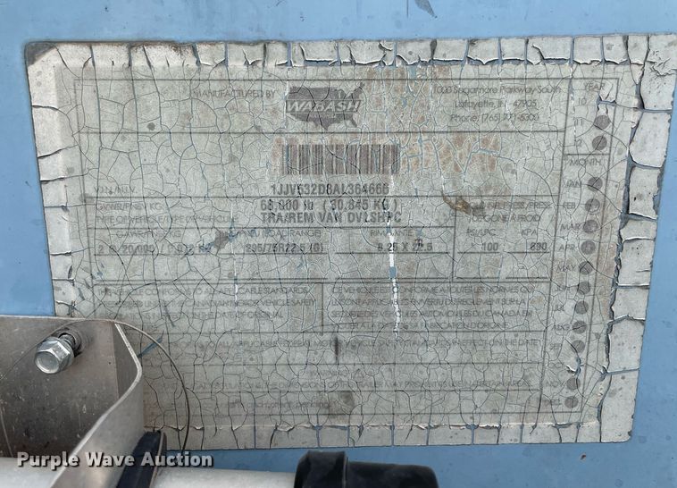 image for item NY9862 2010 Wabash  dry van trailer