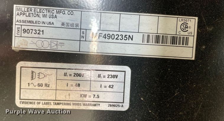 image for item NY9890 Miller Millermatic 252  welder