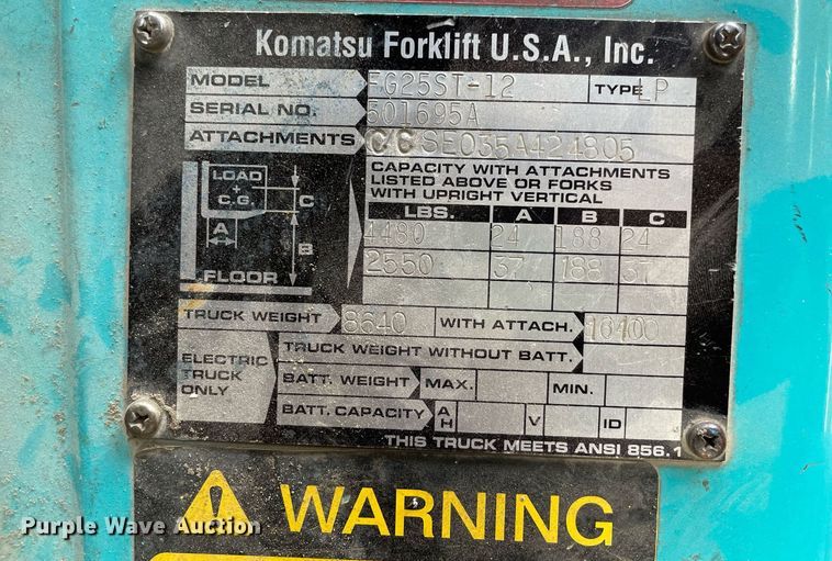 image for item NY9898 Komatsu 25  forklift
