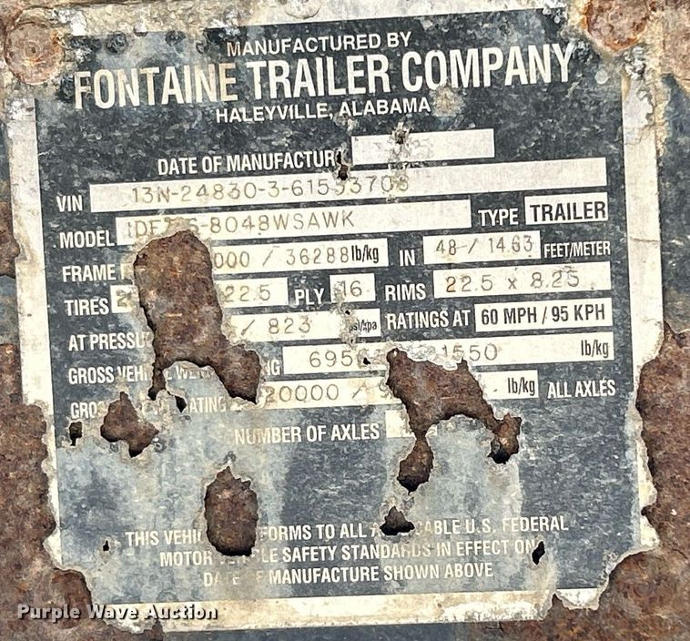 image for item DJ6340 2006 Fontaine  drop deck trailer