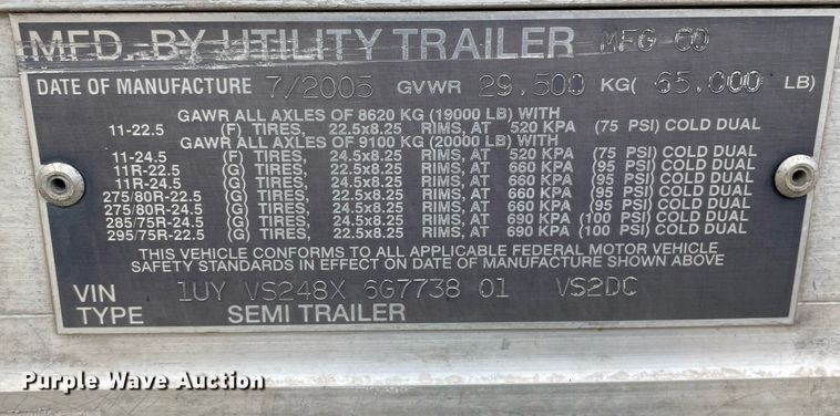 image for item DP0052 2006 Utility VS2DC  dry van trailer