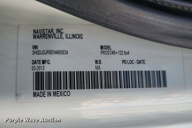 image for item JE9532 2014 International ProStar Plus  semi truck