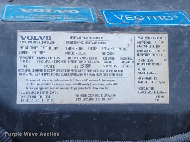 image for item JW9632 2009 Volvo VNM  semi truck