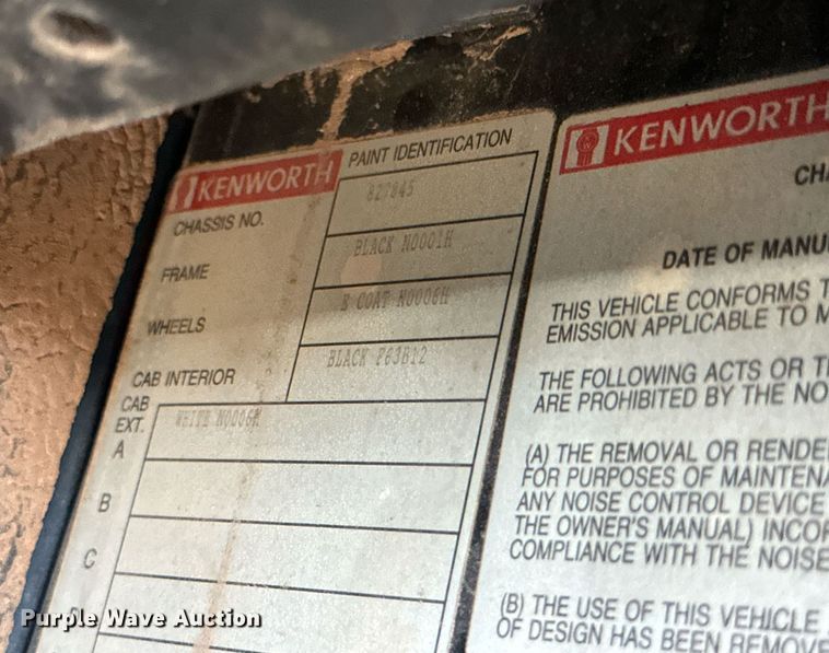 image for item KM9803 1999 Kenworth T800  winch truck