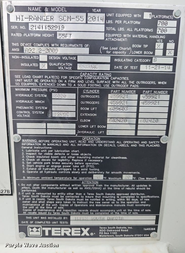 image for item LM9150 2015 Freightliner Business Class M2  bucket truck