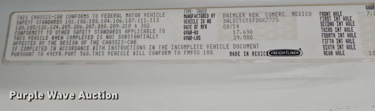 image for item LM9150 2015 Freightliner Business Class M2  bucket truck