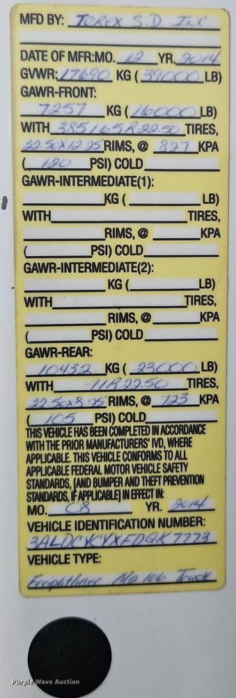 image for item LM9150 2015 Freightliner Business Class M2  bucket truck