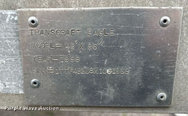 image for item MQ9419 1999 Transcraft eagle 48x96  flatbed trailer