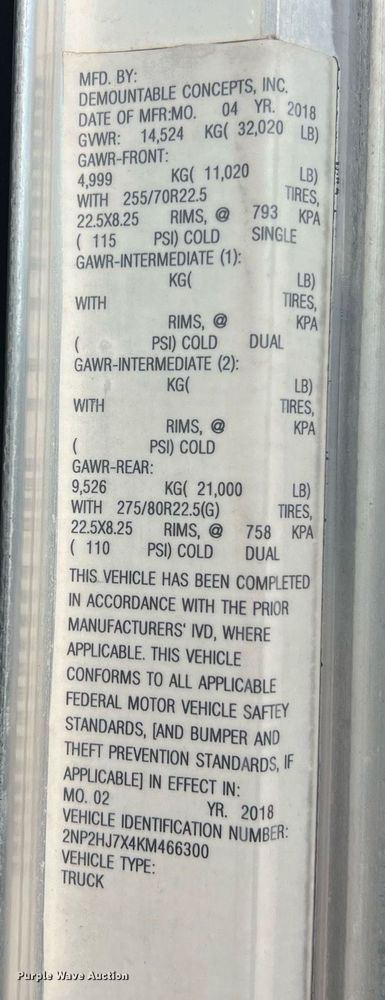 image for item NA9206 2019 Peterbilt 337 chassis lift truck