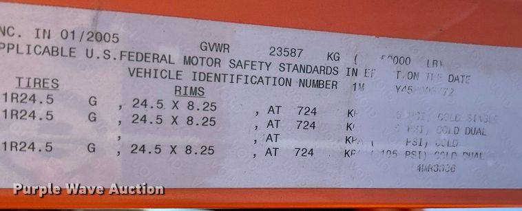 image for item NQ9819 2005 Mack CXN613  semi truck