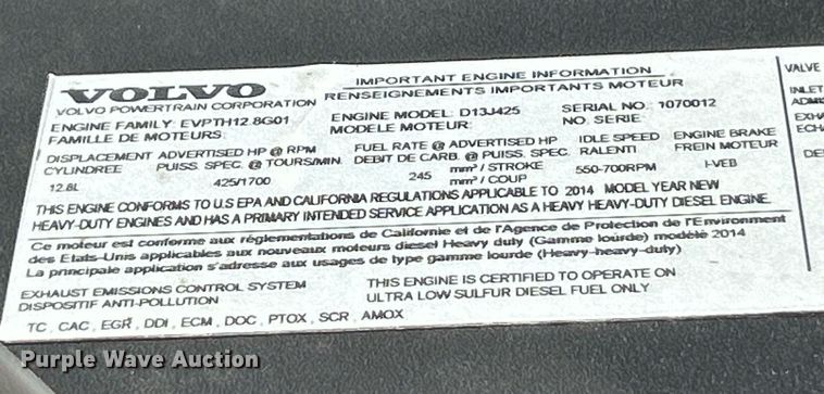 image for item NQ9863 2015 Volvo VNL  semi truck