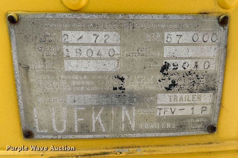 image for item NX9712 1972 Lufkin TFV-1P  dry van trailer