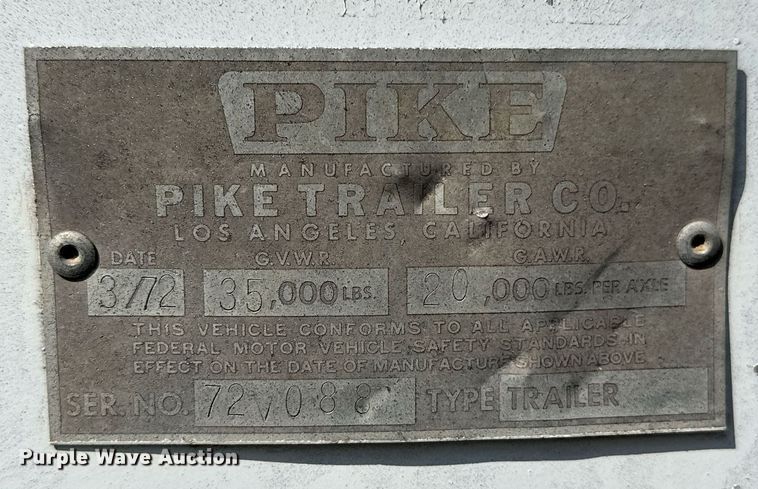 image for item NX9713 1972 Pike  dry van trailer