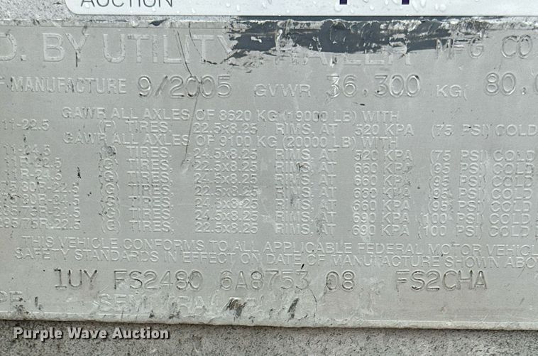 image for item OC9481 2006 Utility  flatbed trailer