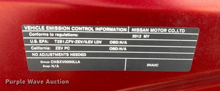 image for item DH1848 2012 Nissan Leaf