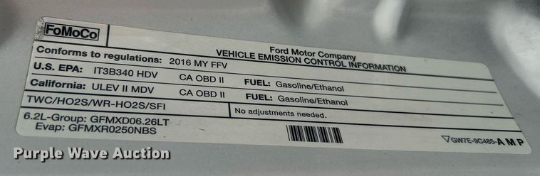 image for item DJ6332 2016 Ford F250 Super Duty  SuperCab pickup truck