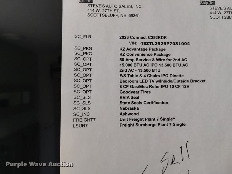 image for item DK8820 2023 KZ Connect  camper