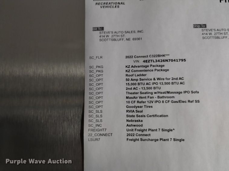 image for item DK8821 2022 KZ Connect  camper