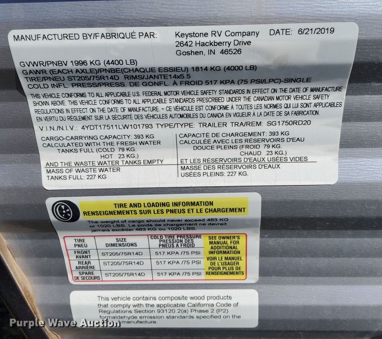 image for item DK8837 2020 Keystone Springdale Mini camper