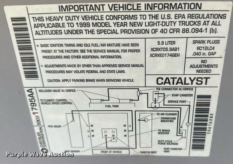 image for item DM2625 1999 Dodge Ram Wagon 3500  van