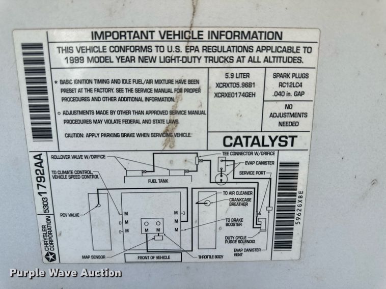 image for item DM2626 1999 Dodge Ram Wagon 2500  van