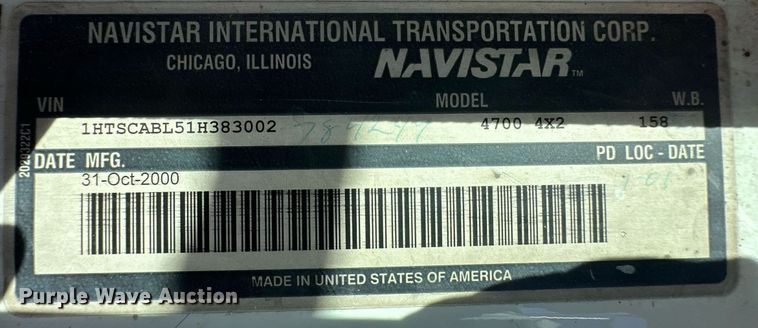 image for item DM2629 2001 International 4700  bucket truck