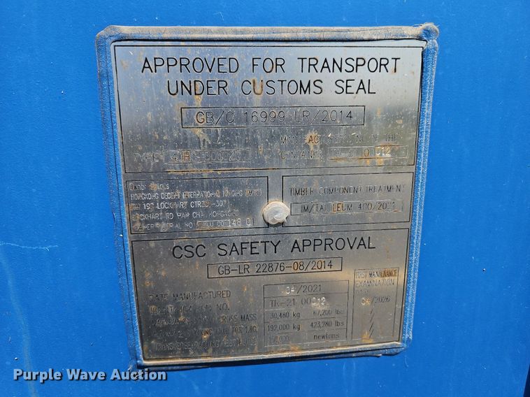 image for item DP2394 2021  40' L shipping container