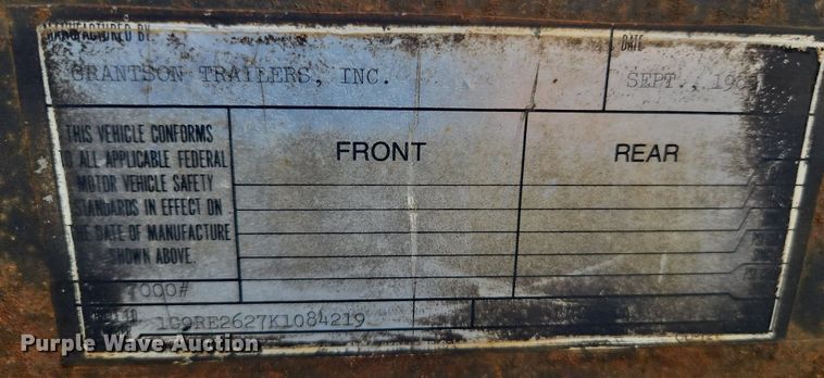 image for item DP2396 1989 Grantson Trailers  enclosed cargo trailer